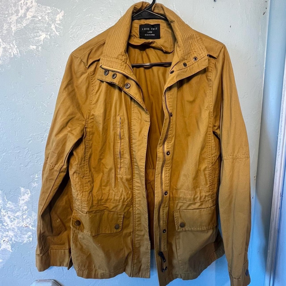 Mustard Love Tree Military Jacket